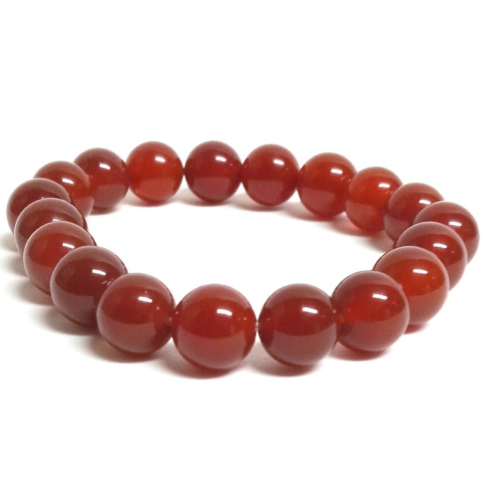 Carnelian Stretchy Bracelet 10mm Round Gemstone
